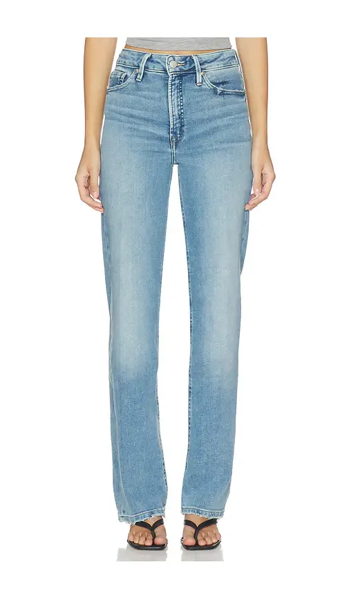 Good American Soft Tech Good True Straight Jeans | Image 1 Good American Soft Tech Good True Straight Jeans | Image 1