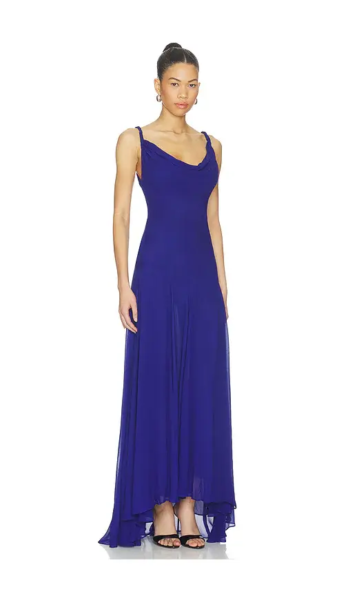 Alice + Olivia Alice + Olivia Sarika Twist Strap Hi Low Seamed Slip Dress | Thumbnail 2