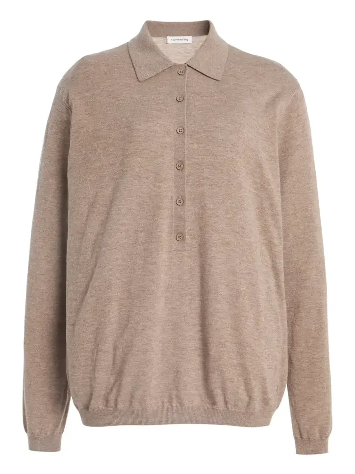 Tala Knit Wool-Blend Polo Shirt