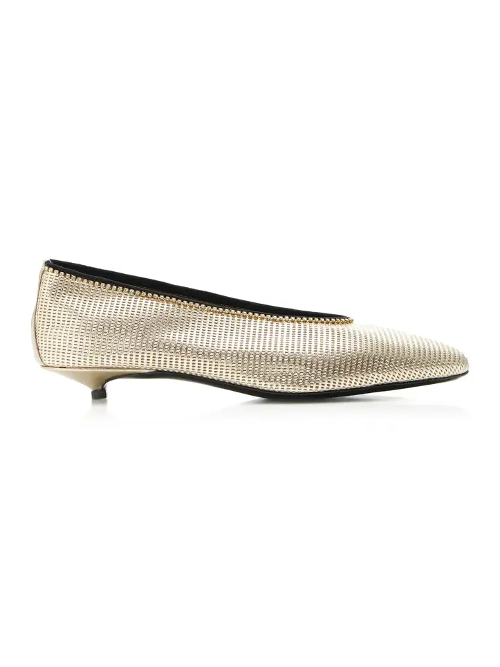 LUCASHEVA Alisa Crystal Leather Pumps