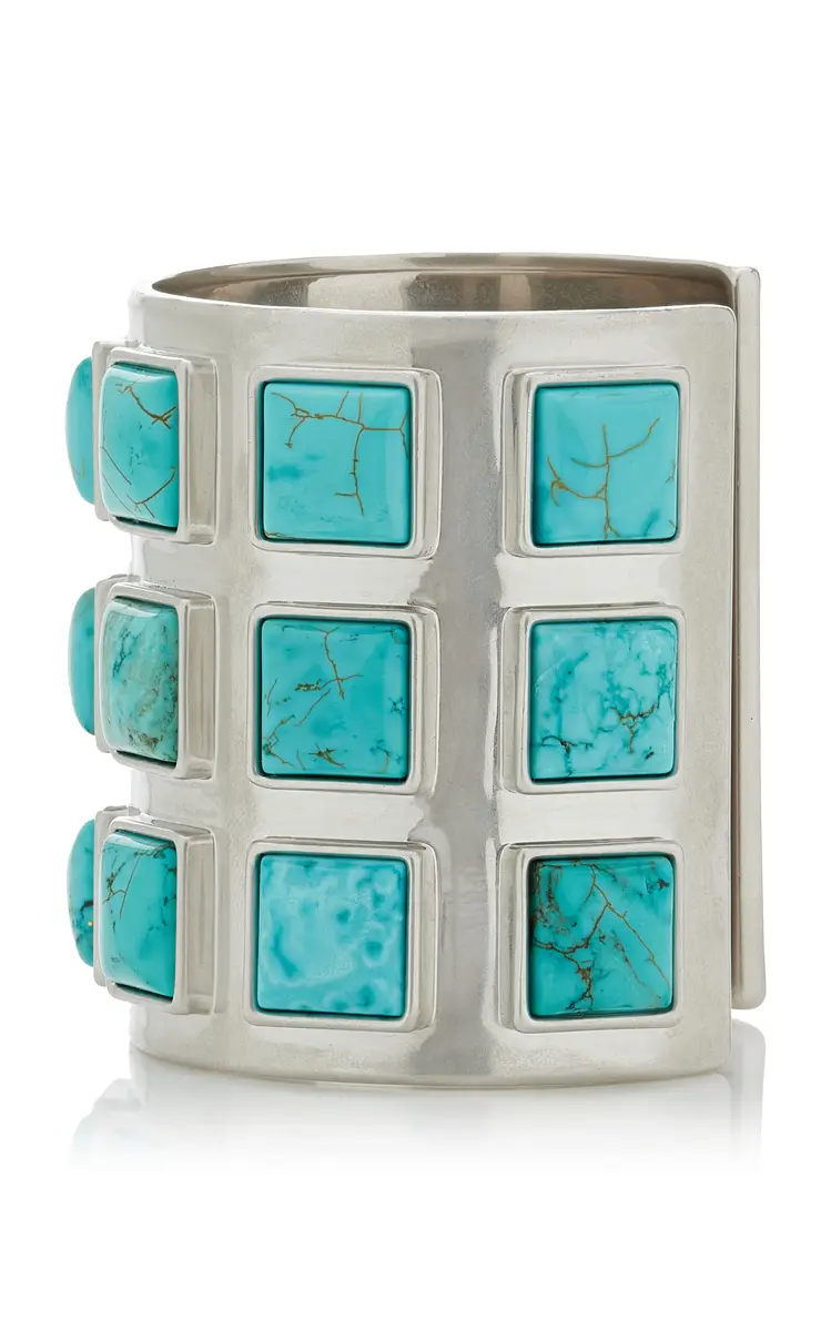 Julietta Exclusive Sabine Rhodium-Plated Magnesite Cuff | Thumbnail 3 Julietta Exclusive Sabine Rhodium-Plated Magnesite Cuff | Thumbnail 3