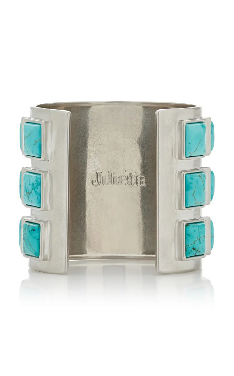 Julietta Exclusive Sabine Rhodium-Plated Magnesite Cuff | Thumbnail 4 Julietta Exclusive Sabine Rhodium-Plated Magnesite Cuff | Thumbnail 4