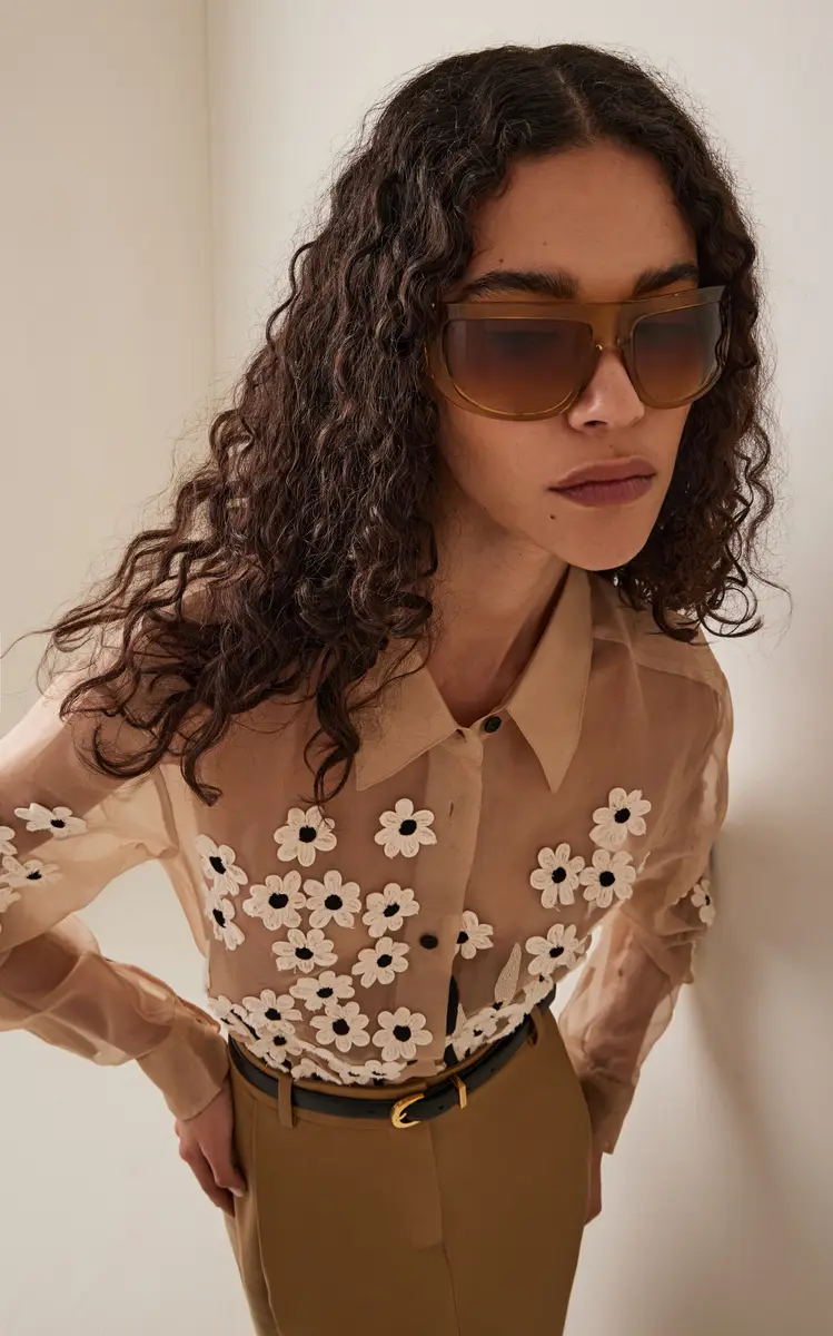 Khaite x Oliver Peoples 1974C Mask-Frame Acetate Sunglasses | Thumbnail 2 Khaite x Oliver Peoples 1974C Mask-Frame Acetate Sunglasses | Thumbnail 2