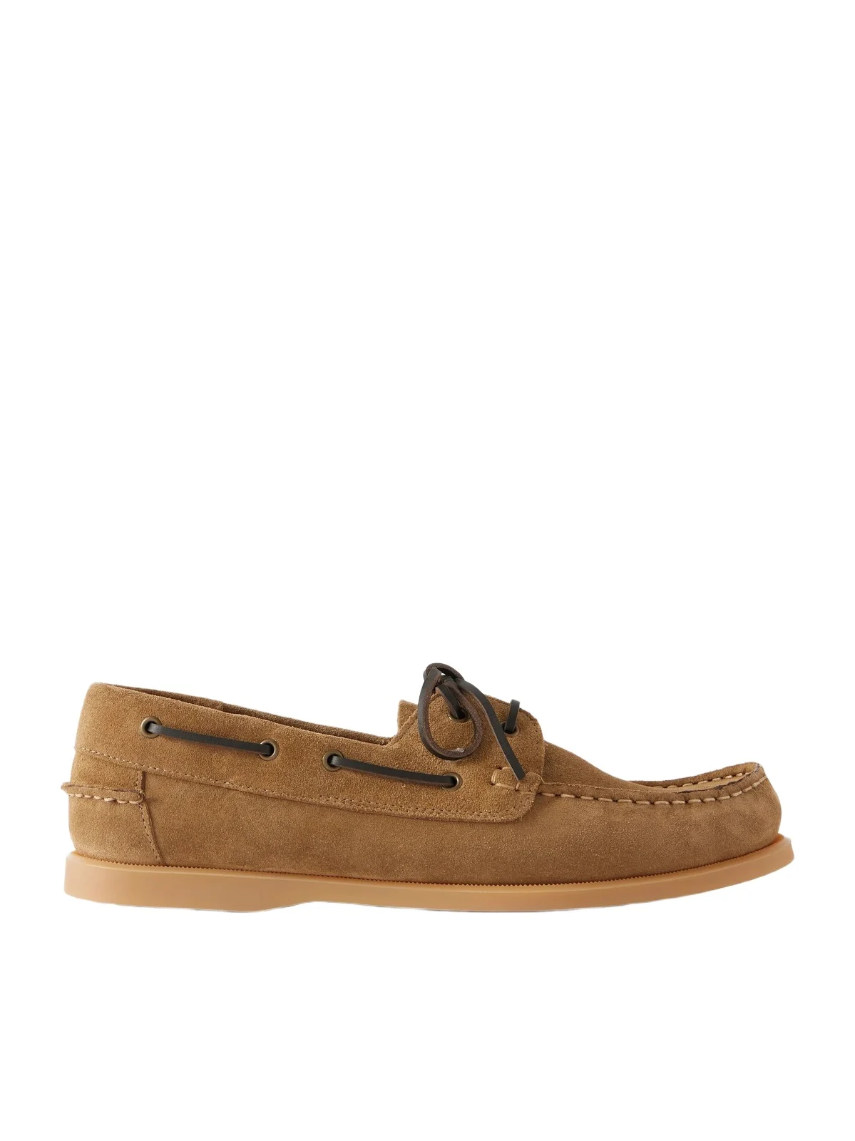 Leather-Trimmed Suede Boat Shoes - Men Leather-Trimmed Suede Boat Shoes - Men