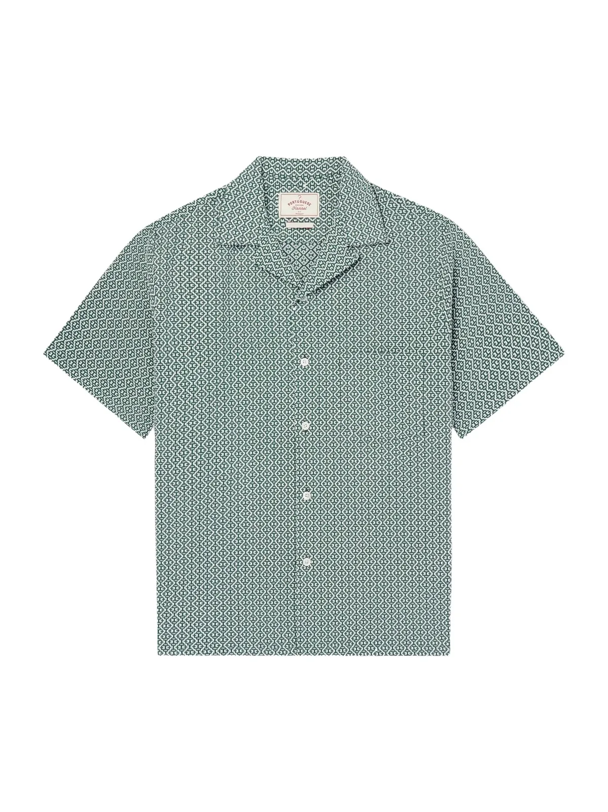 Portuguese Flannel Portuguese Tile Camp-Collar Embroidered Cotton-Blend Shirt - Men