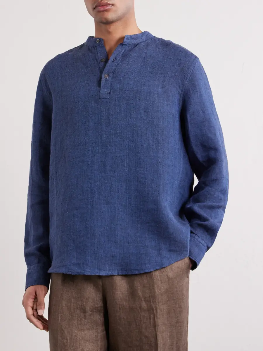 MR P. Herringbone Linen Shirt - Men | Thumbnail 3 MR P. Herringbone Linen Shirt - Men | Thumbnail 3