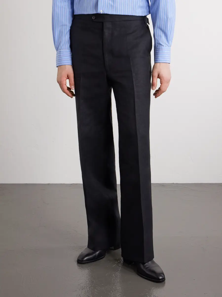 Husbands Wide-Leg Linen Suit Trousers - Men | Thumbnail 3 Husbands Wide-Leg Linen Suit Trousers - Men | Thumbnail 3