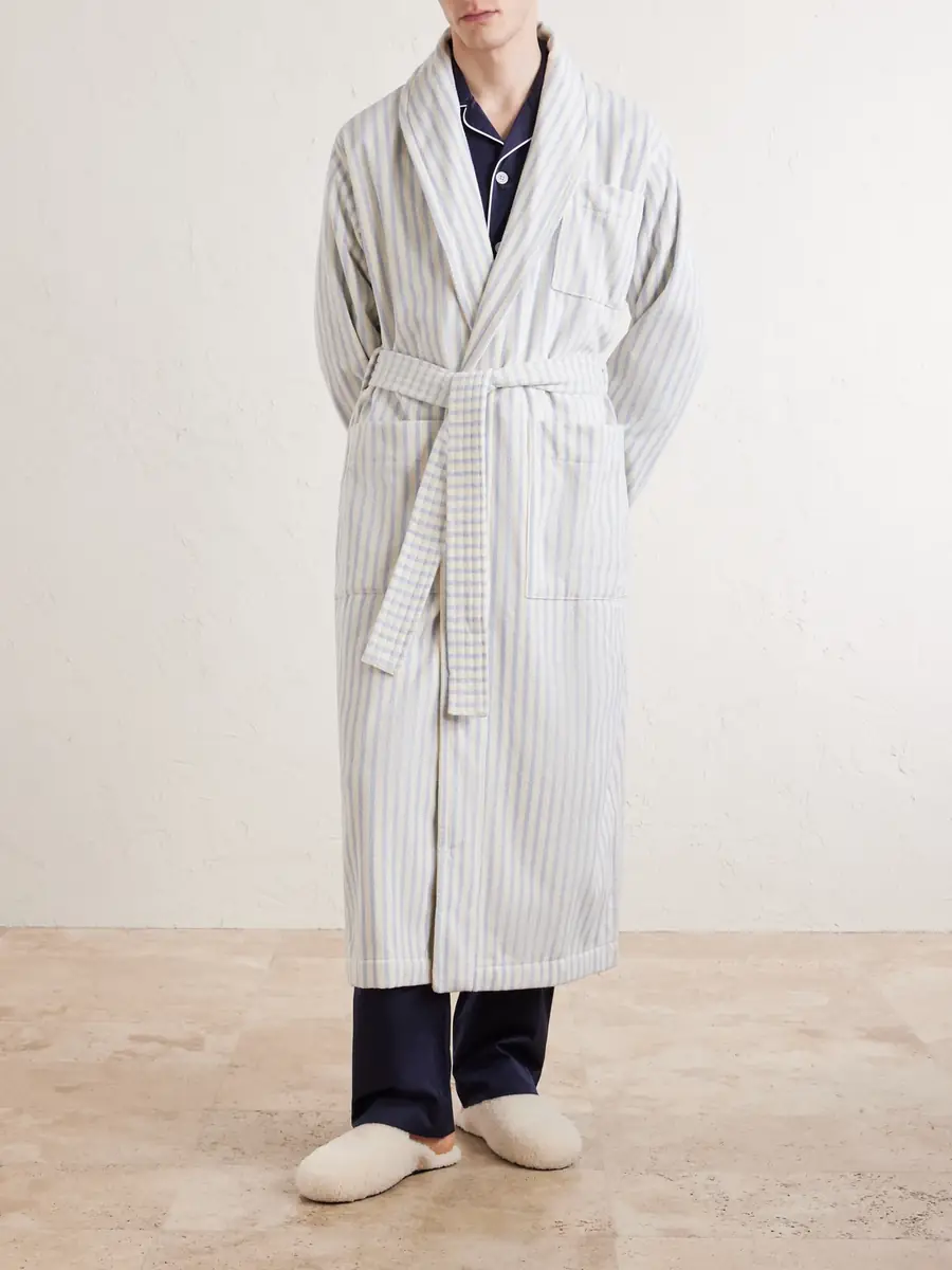 Tekla Belted Striped Organic Cotton-Terry Robe - Men | Thumbnail 3 Tekla Belted Striped Organic Cotton-Terry Robe - Men | Thumbnail 3