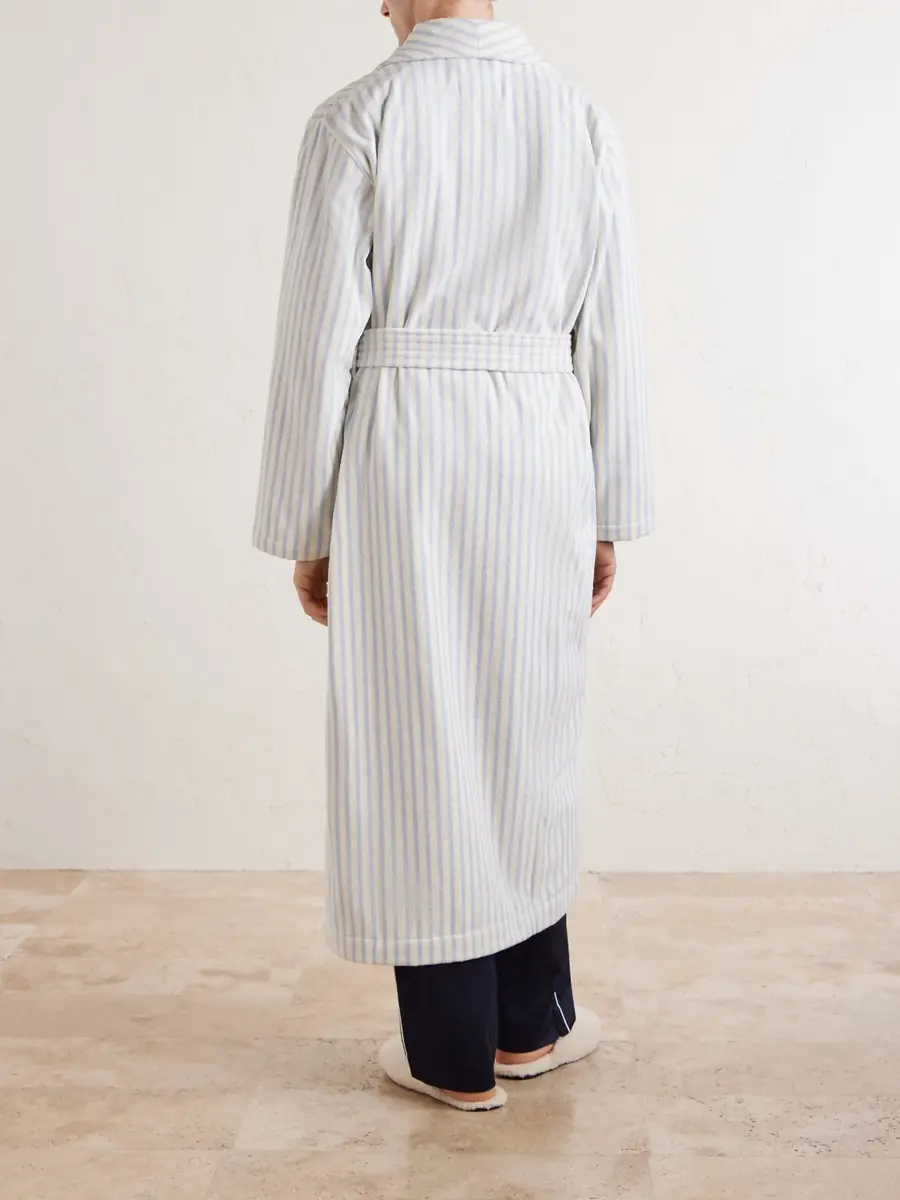 Tekla Belted Striped Organic Cotton-Terry Robe - Men | Thumbnail 4 Tekla Belted Striped Organic Cotton-Terry Robe - Men | Thumbnail 4