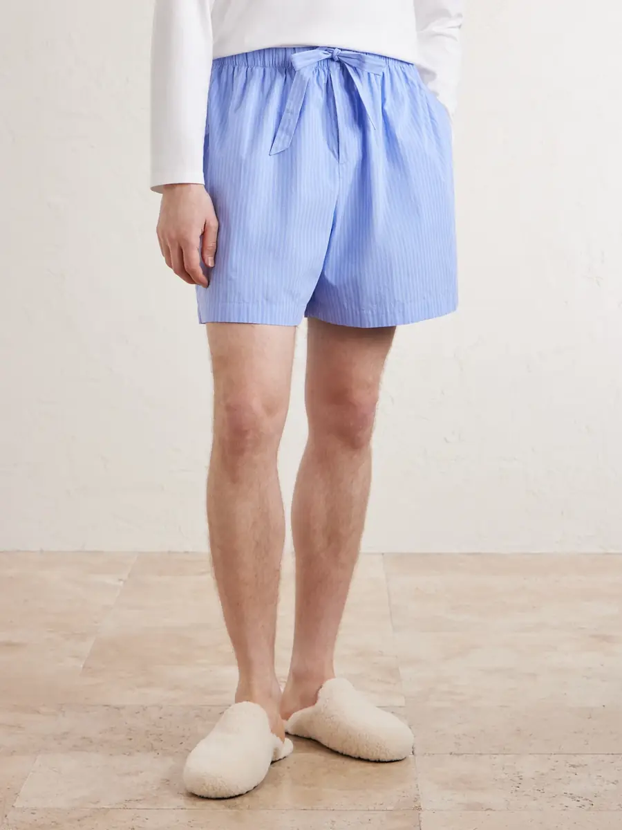 Tekla Straight-Leg Striped Organic Cotton-Poplin Shorts - Men | Thumbnail 3 Tekla Straight-Leg Striped Organic Cotton-Poplin Shorts - Men | Thumbnail 3