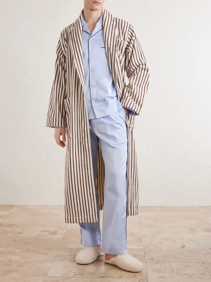 Tekla Belted Striped Organic Cotton-Terry Robe - Men | Thumbnail 2 Tekla Belted Striped Organic Cotton-Terry Robe - Men | Thumbnail 2