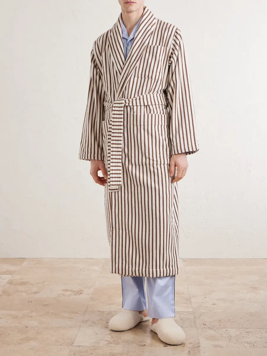 Tekla Belted Striped Organic Cotton-Terry Robe - Men | Thumbnail 3 Tekla Belted Striped Organic Cotton-Terry Robe - Men | Thumbnail 3