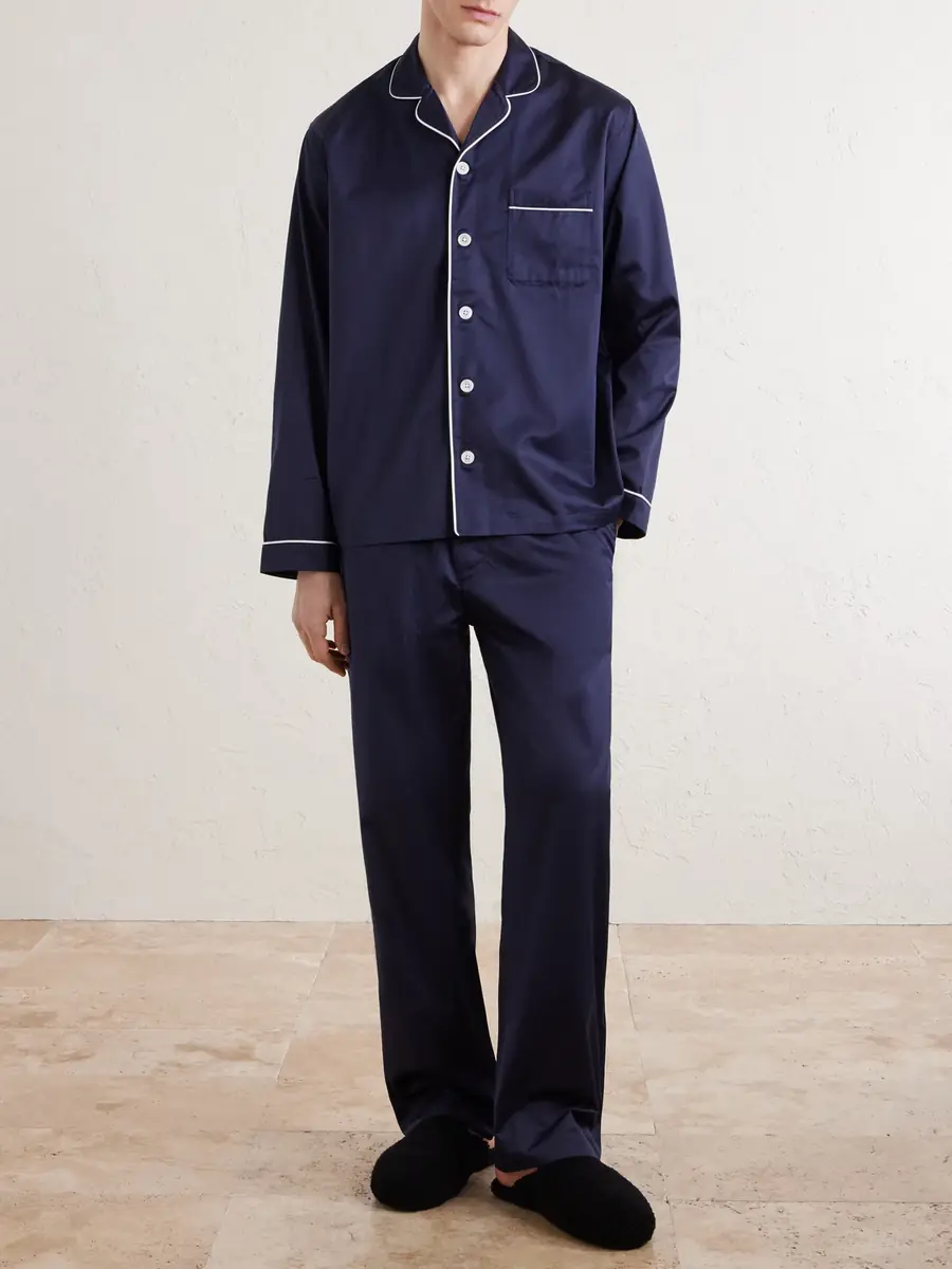 Tekla Chelsea Cotton-Satin Pyjama Set - Men | Thumbnail 2