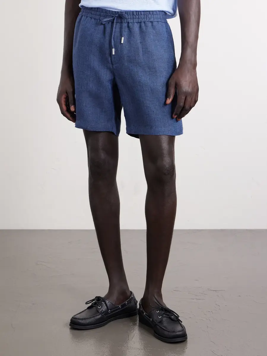 MR P. Straight-Leg Herringbone Linen Shorts - Men | Thumbnail 3 MR P. Straight-Leg Herringbone Linen Shorts - Men | Thumbnail 3
