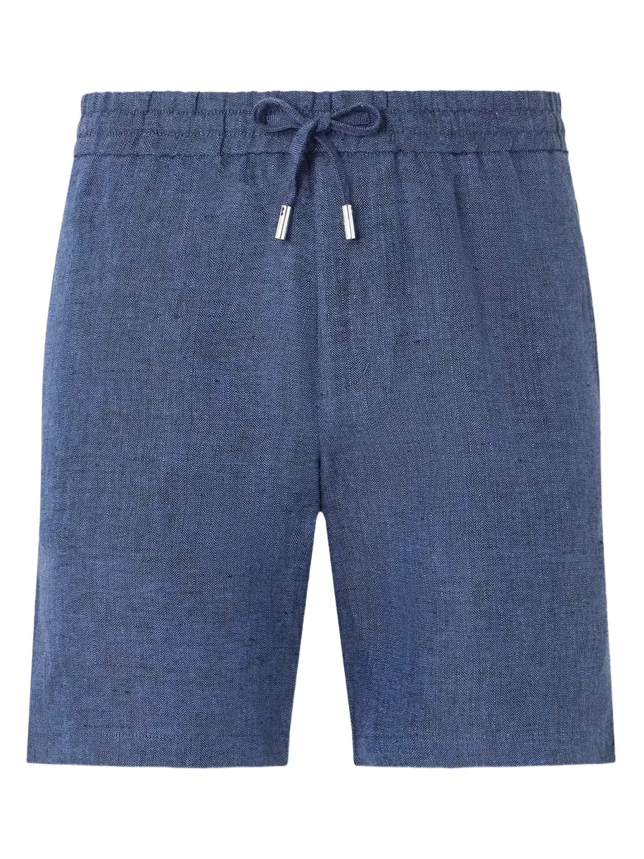 Straight-Leg Herringbone Linen Shorts - Men