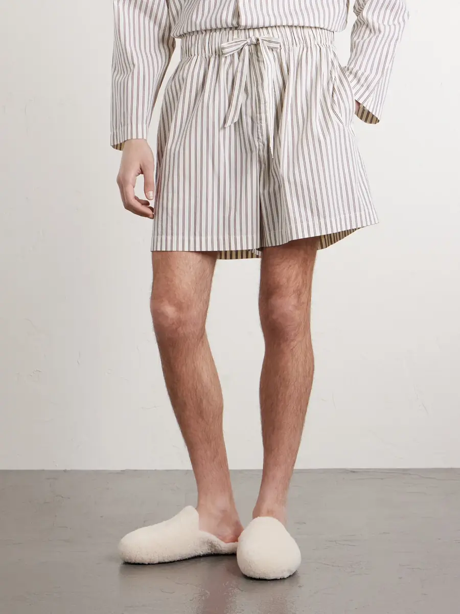 Tekla Straight-Leg Striped Organic Cotton-Poplin Shorts - Men | Thumbnail 3 Tekla Straight-Leg Striped Organic Cotton-Poplin Shorts - Men | Thumbnail 3