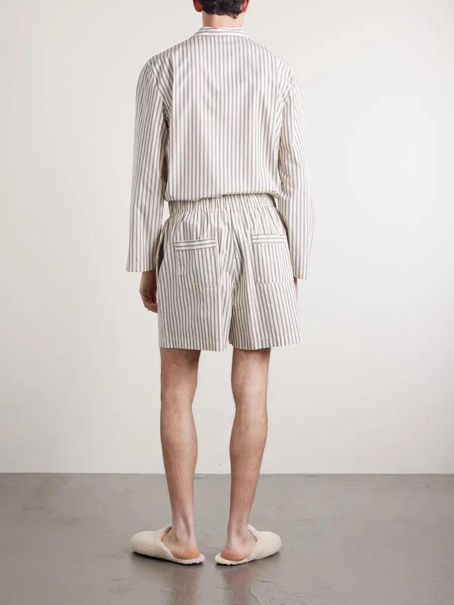 Tekla Straight-Leg Striped Organic Cotton-Poplin Shorts - Men | Thumbnail 4 Tekla Straight-Leg Striped Organic Cotton-Poplin Shorts - Men | Thumbnail 4