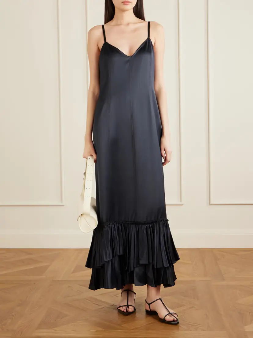 Jil Sander Silk-blend Satin Maxi Dress | Thumbnail 2 Jil Sander Silk-blend Satin Maxi Dress | Thumbnail 2