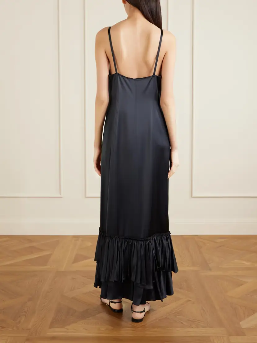 Jil Sander Silk-blend Satin Maxi Dress | Thumbnail 3 Jil Sander Silk-blend Satin Maxi Dress | Thumbnail 3