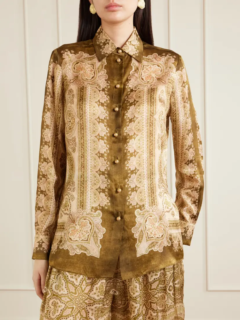 Zimmermann Luna Printed Silk-satin Shirt | Thumbnail 3