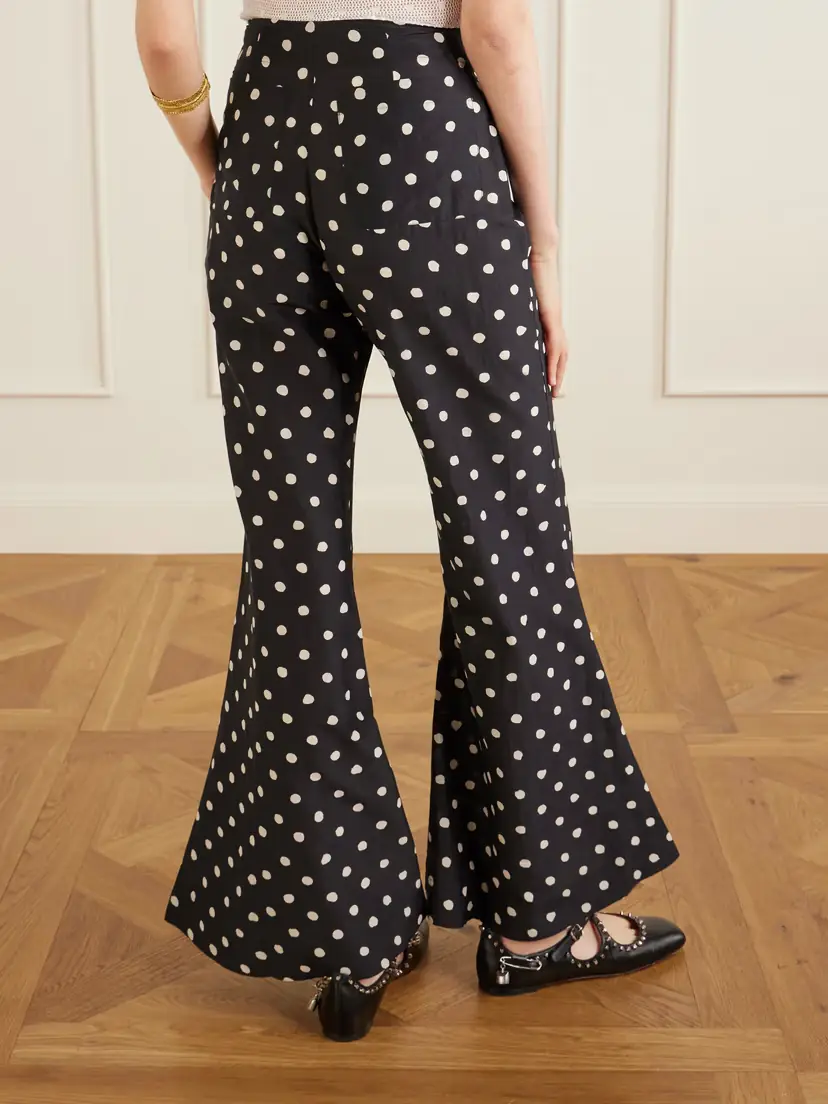 ALIX OF BOHEMIA Farah Polka-dot Cotton And Silk-blend Flared Pants | Thumbnail 3 ALIX OF BOHEMIA Farah Polka-dot Cotton And Silk-blend Flared Pants | Thumbnail 3