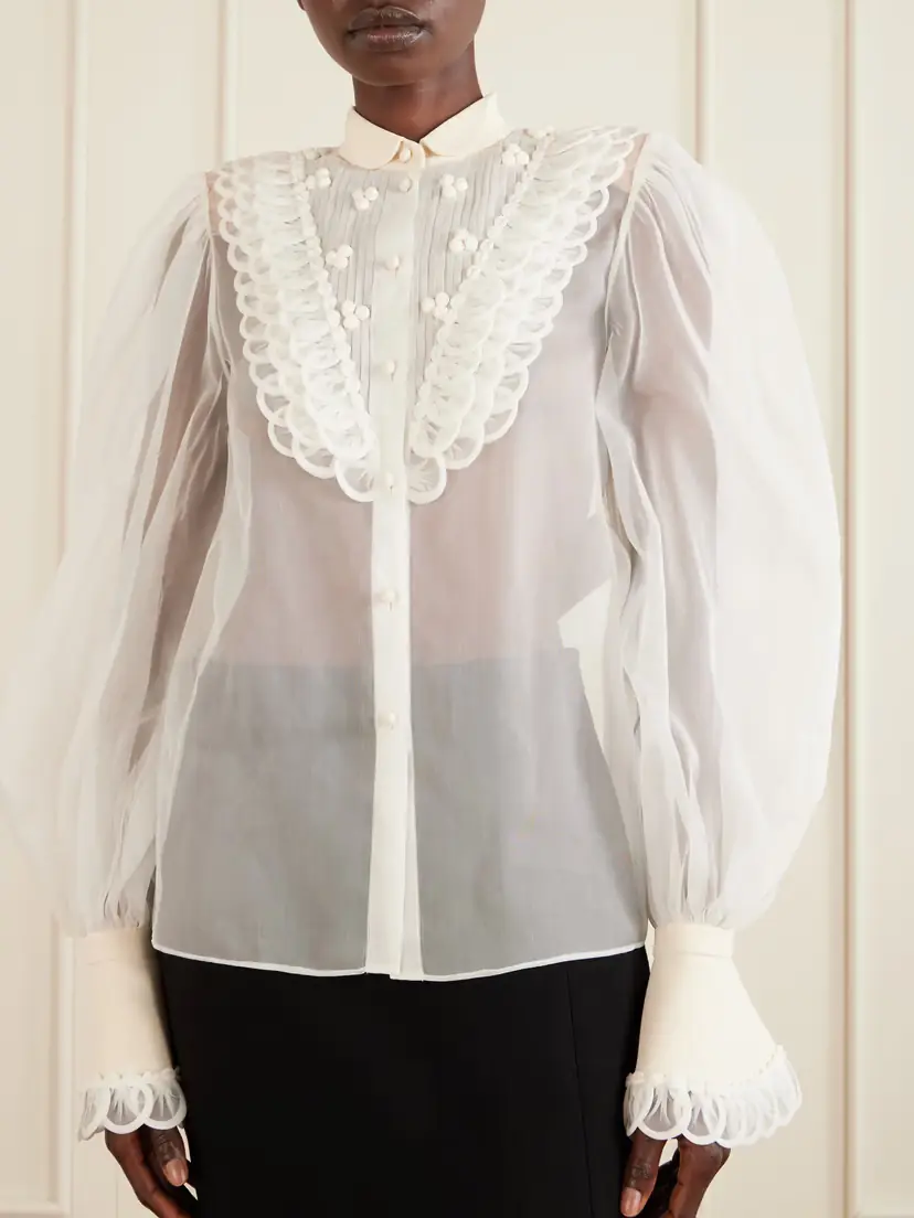 Valentino Garavani Silk-organza Blouse | Thumbnail 3