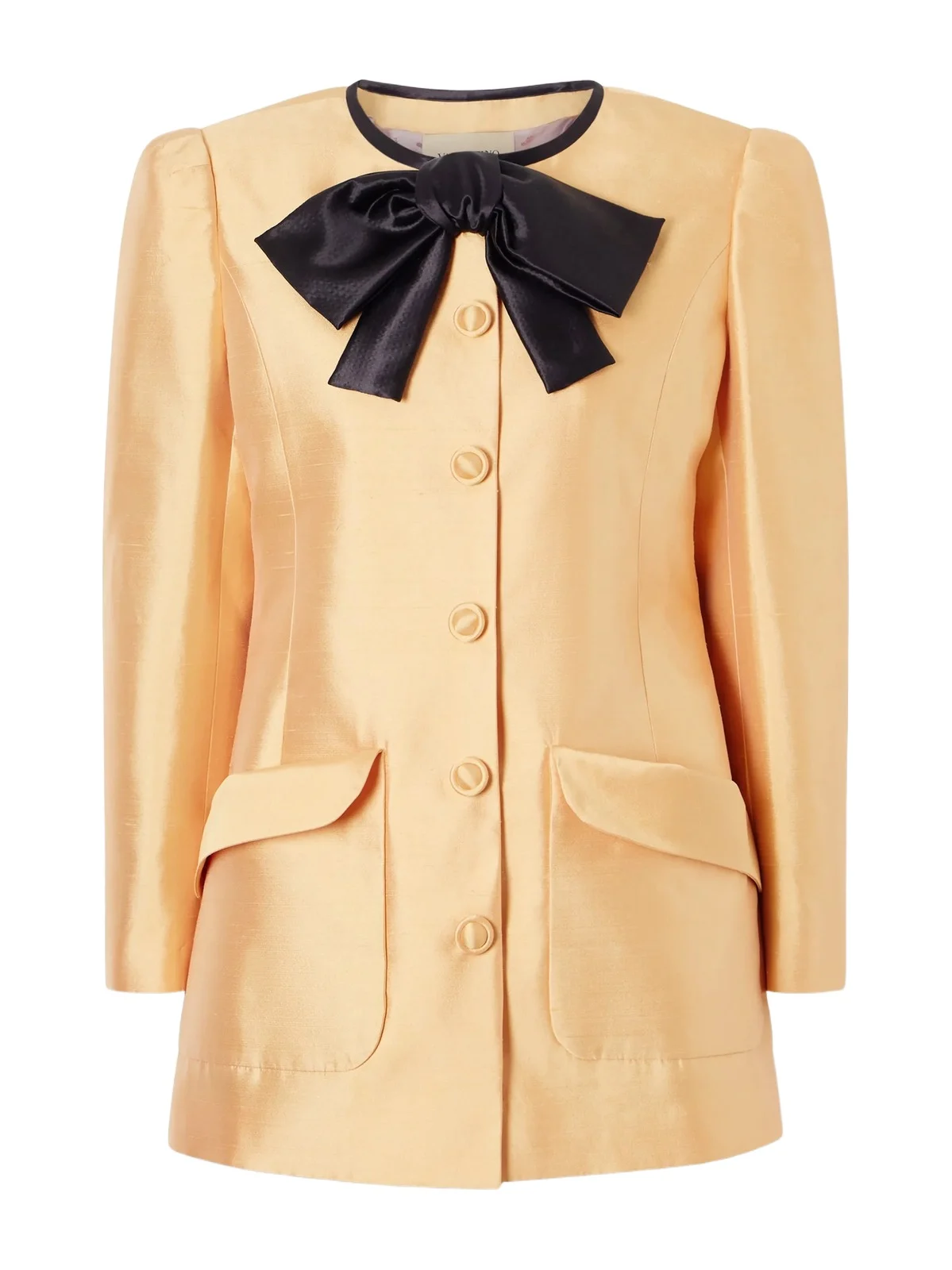Bow-detailed Silk Shantung Jacket Bow-detailed Silk Shantung Jacket