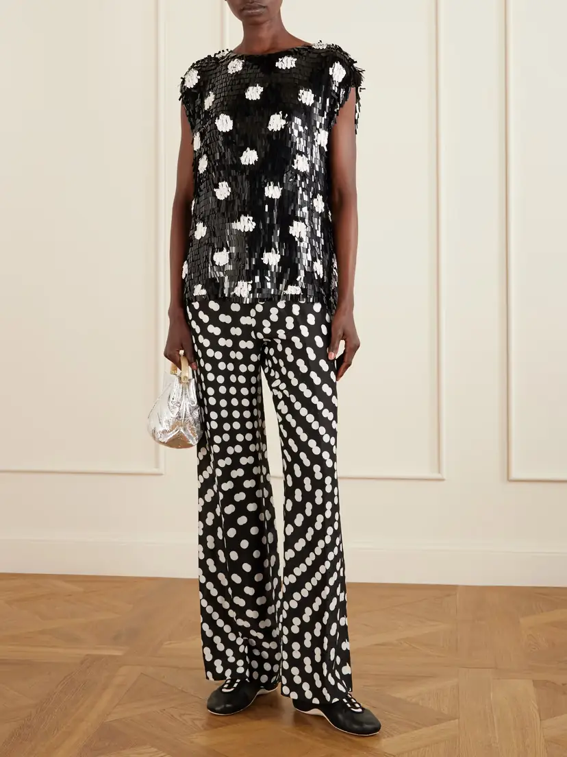 Dries Van Noten Paillette-embellished Polka-dot Silk Blouse | Thumbnail 2 Dries Van Noten Paillette-embellished Polka-dot Silk Blouse | Thumbnail 2