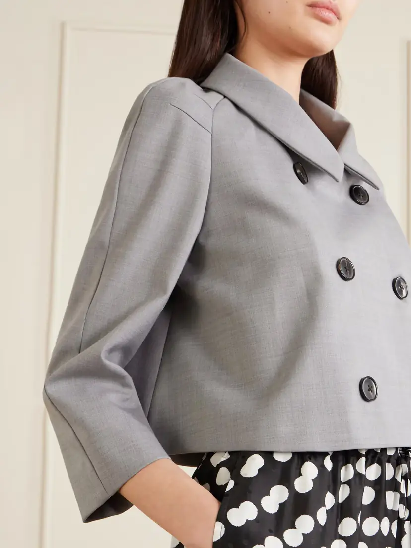 Dries Van Noten Cropped Doubel-breasted Grain De Poudre Jacket | Thumbnail 4