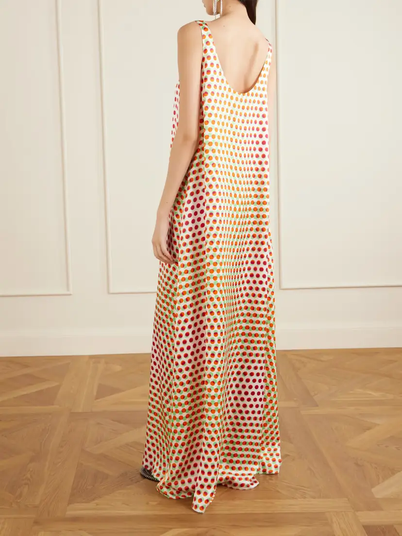 Dries Van Noten Polka-dot Silk-satin Maxi Dress | Thumbnail 3 Dries Van Noten Polka-dot Silk-satin Maxi Dress | Thumbnail 3