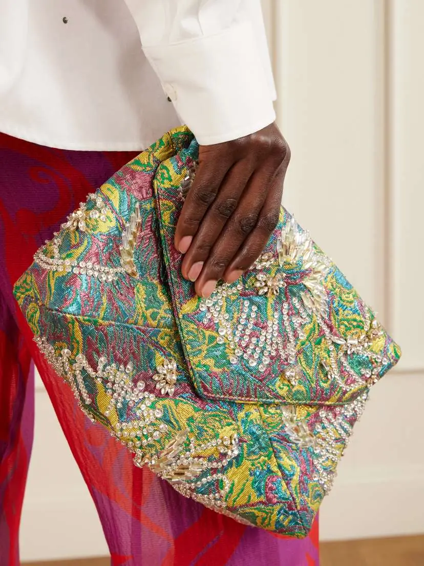 Dries Van Noten Embellished Floral-jacquard Clutch | Thumbnail 2 Dries Van Noten Embellished Floral-jacquard Clutch | Thumbnail 2