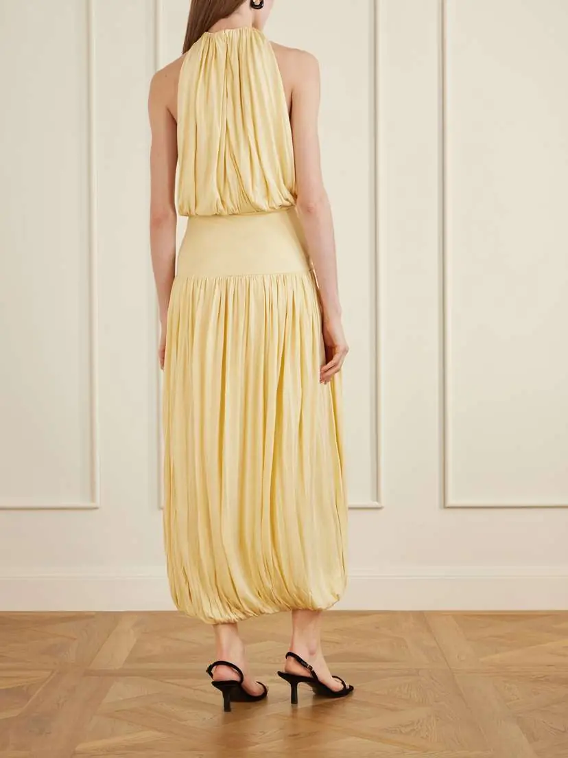 TOTEME Gathered Jersey Midi Dress | Thumbnail 3 TOTEME Gathered Jersey Midi Dress | Thumbnail 3