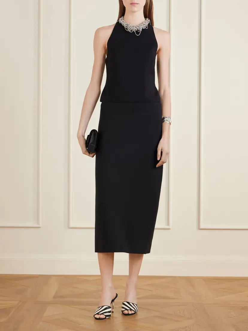 Carolina Herrera Cropped Ribbed-knit Jersey Tank | Thumbnail 2 Carolina Herrera Cropped Ribbed-knit Jersey Tank | Thumbnail 2