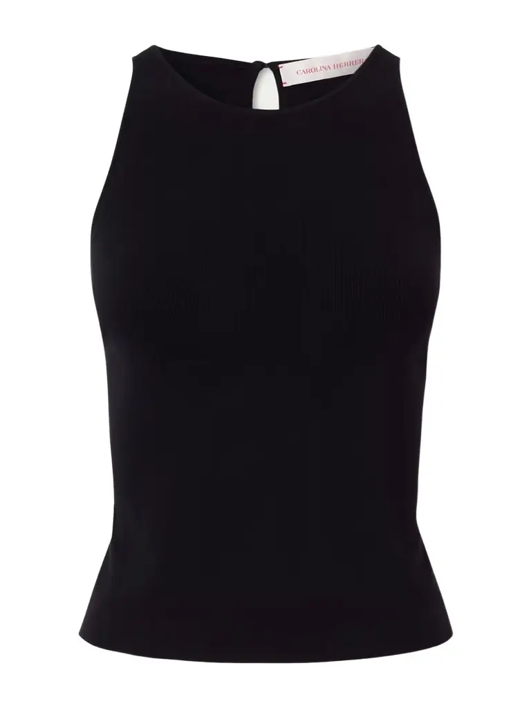 Carolina Herrera Cropped Ribbed-knit Jersey Tank | Image 1 Carolina Herrera Cropped Ribbed-knit Jersey Tank | Image 1