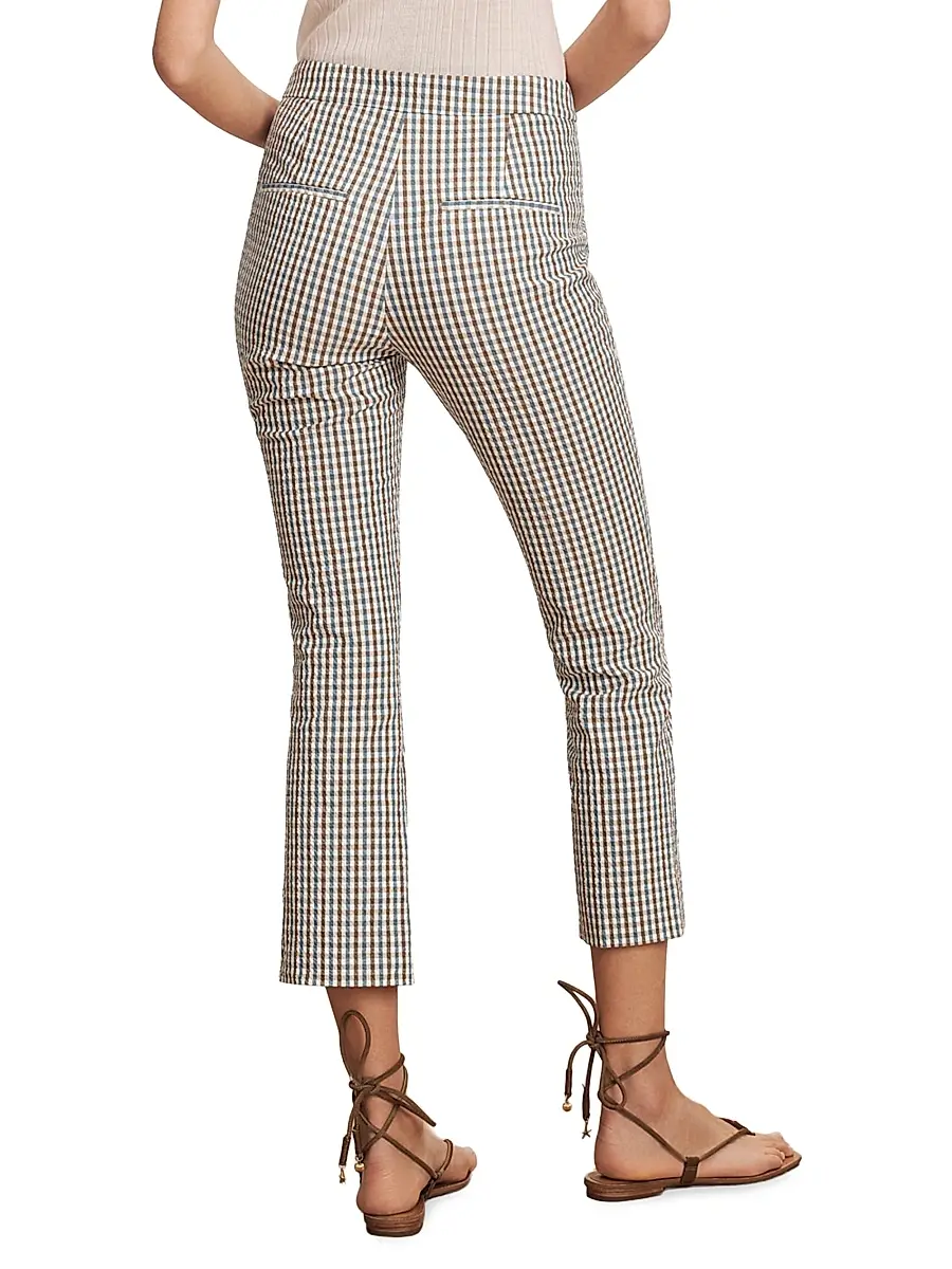 Veronica Beard Women's Arte Gingham Slim-Fit Pants | Thumbnail 5