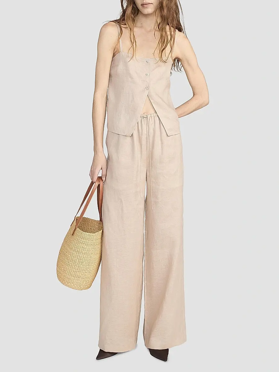 Frame Women's The Linen Button-Front Cami | Thumbnail 9 Frame Women's The Linen Button-Front Cami | Thumbnail 9
