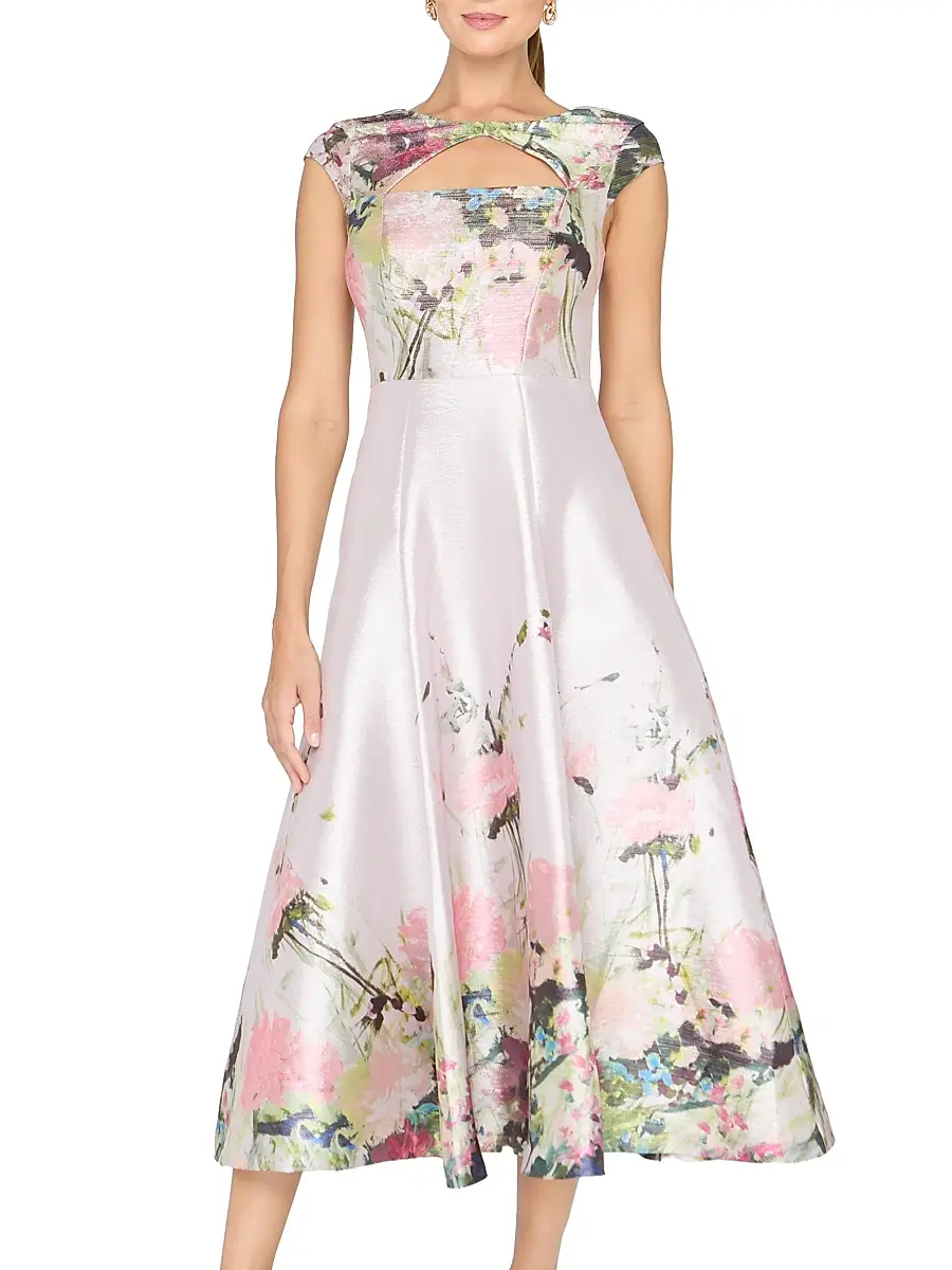 Kay Unger Women's Augusta Blossom Tea-Length Cocktail Dress | Thumbnail 2
