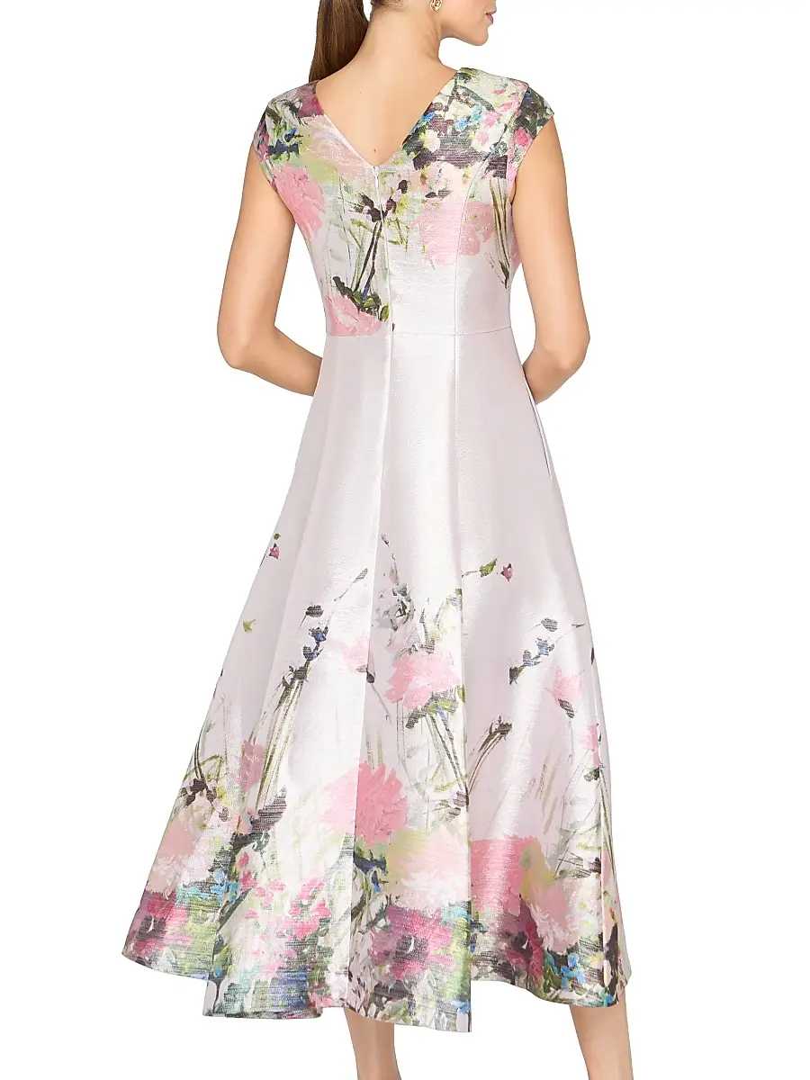 Kay Unger Women's Augusta Blossom Tea-Length Cocktail Dress | Thumbnail 4