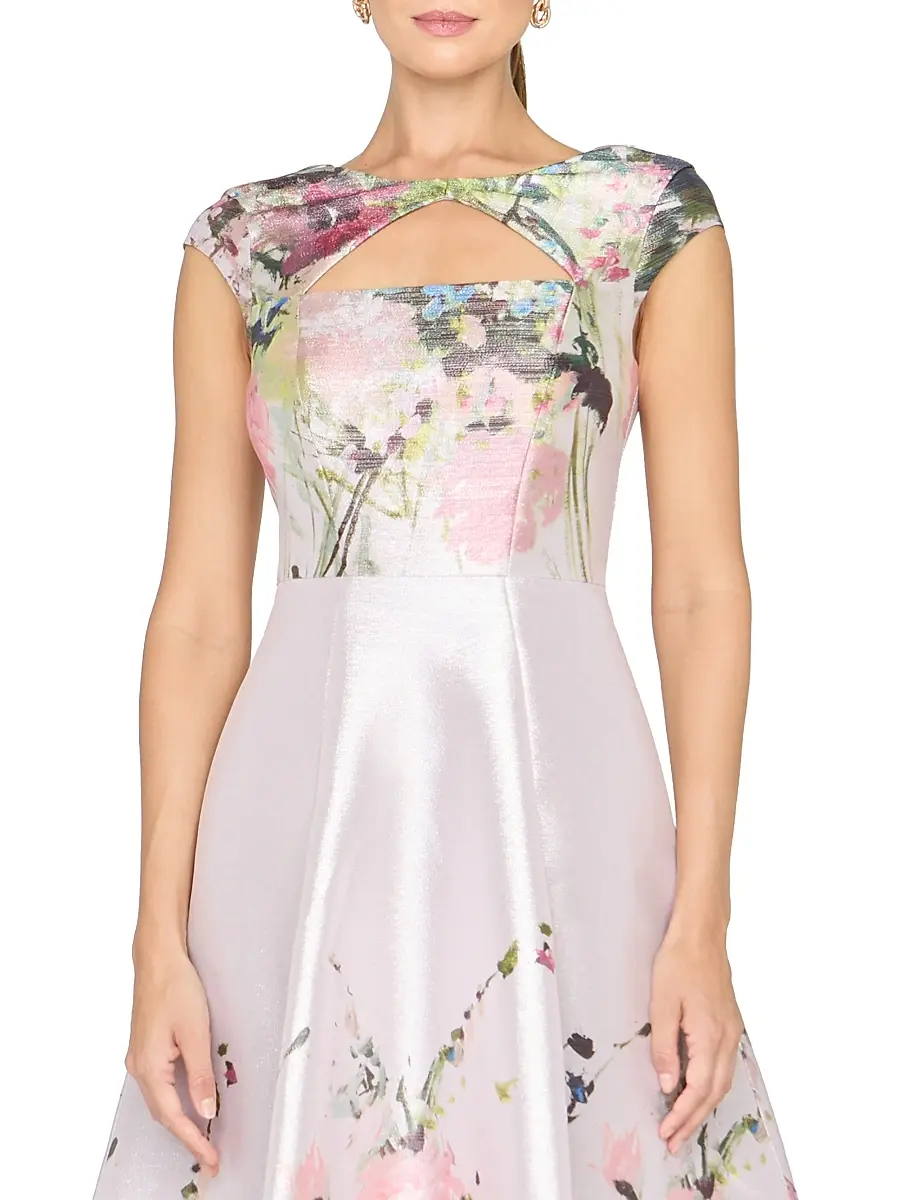 Kay Unger Women's Augusta Blossom Tea-Length Cocktail Dress | Thumbnail 5