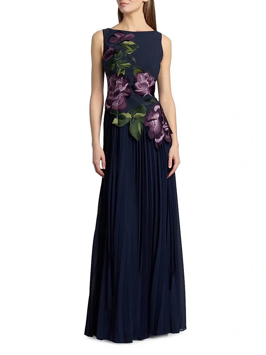 Kay Unger Women's Jayla Stretch Crepe A-Line Gown | Thumbnail 3 Kay Unger Women's Jayla Stretch Crepe A-Line Gown | Thumbnail 3