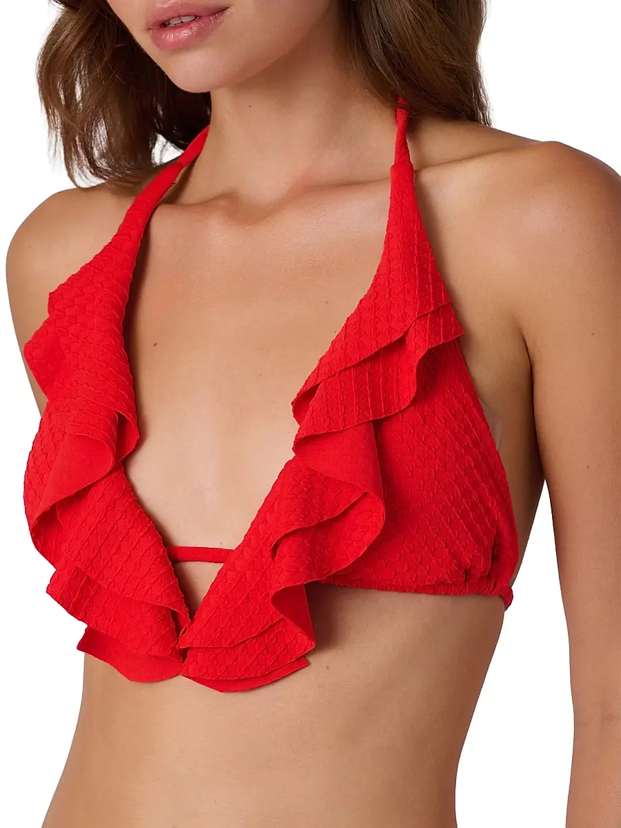 Shoshanna Women's Ruffled Halterneck Bikini Top | Thumbnail 4 Shoshanna Women's Ruffled Halterneck Bikini Top | Thumbnail 4