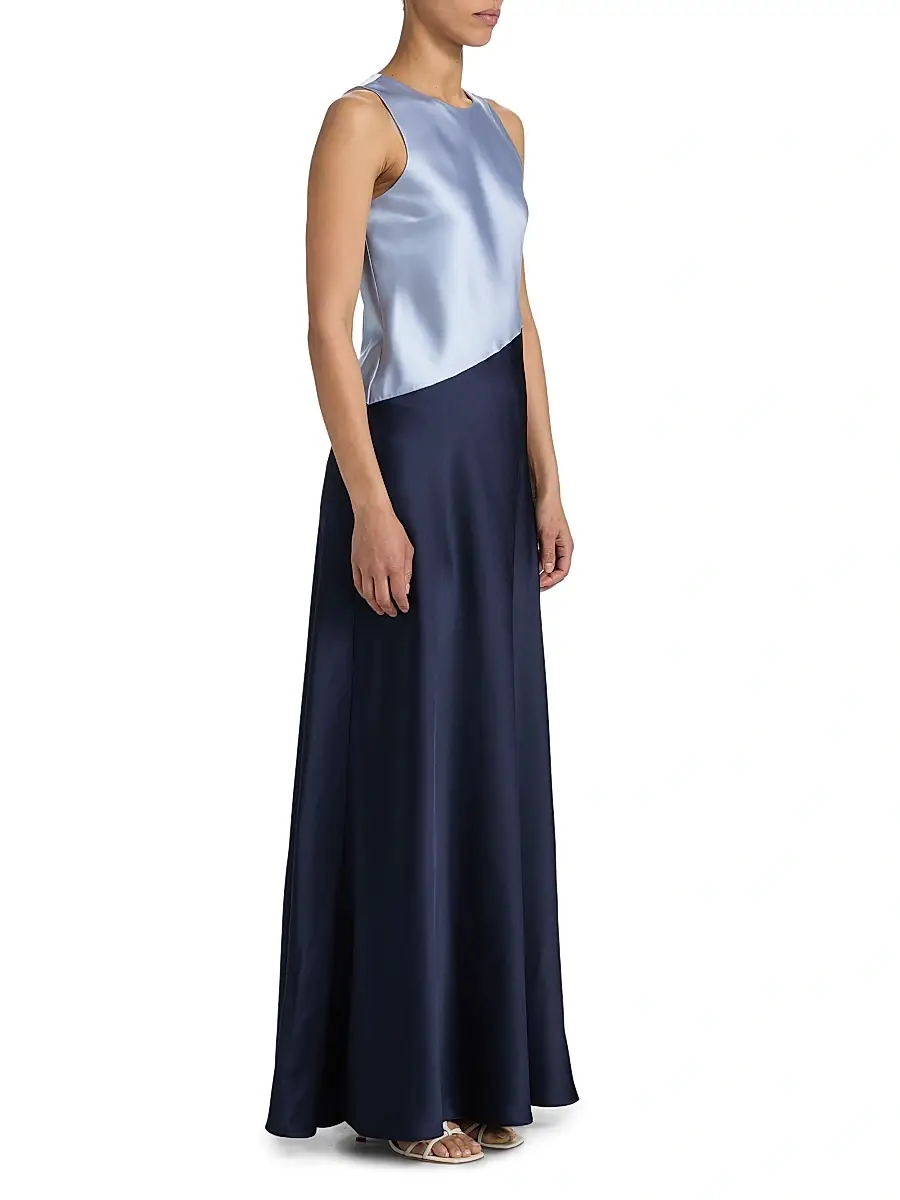 TANYA TAYLOR Women's Dasha Colorblocked Satin Maxi Dress | Thumbnail 4 TANYA TAYLOR Women's Dasha Colorblocked Satin Maxi Dress | Thumbnail 4