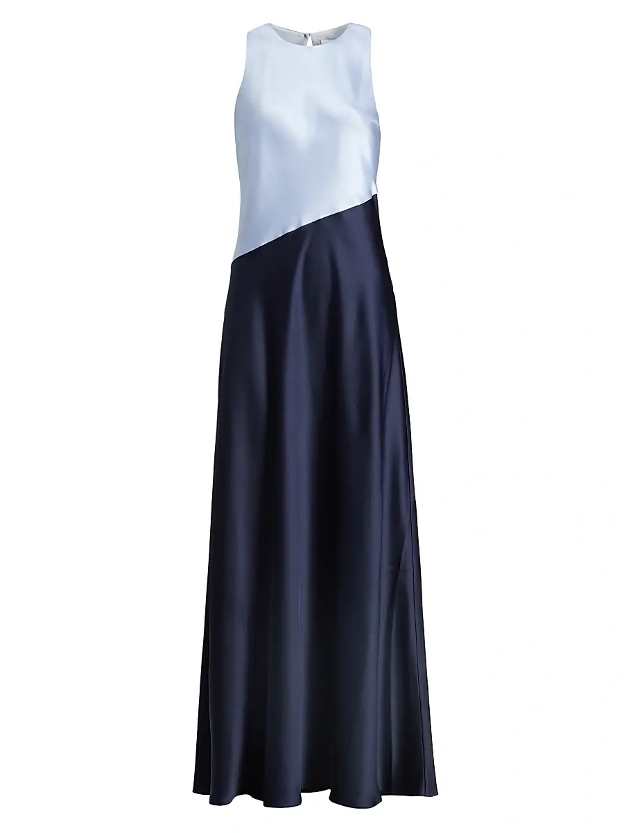 TANYA TAYLOR Women's Dasha Colorblocked Satin Maxi Dress
