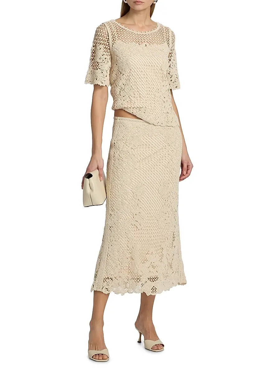 Kobi Halperin Women's Magnolia Crochet Blouse | Thumbnail 2