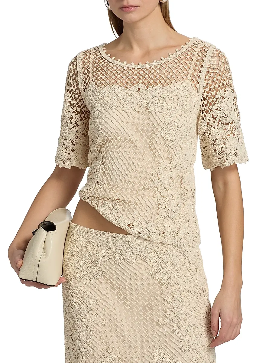 Kobi Halperin Women's Magnolia Crochet Blouse | Thumbnail 3