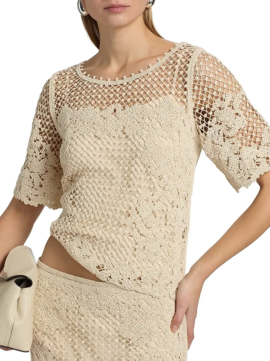 Kobi Halperin Women's Magnolia Crochet Blouse | Thumbnail 6