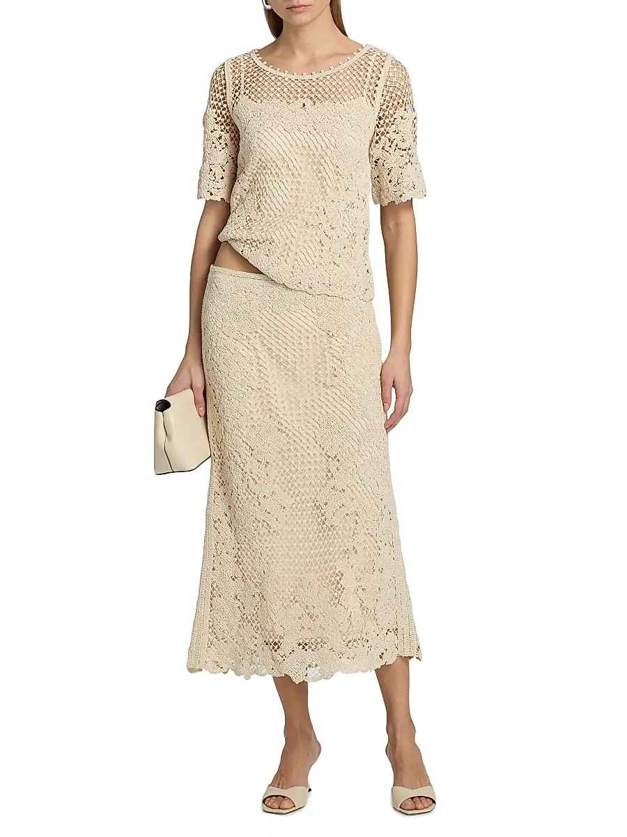 Kobi Halperin Women's Lainey Crochet Midi-Skirt | Thumbnail 2