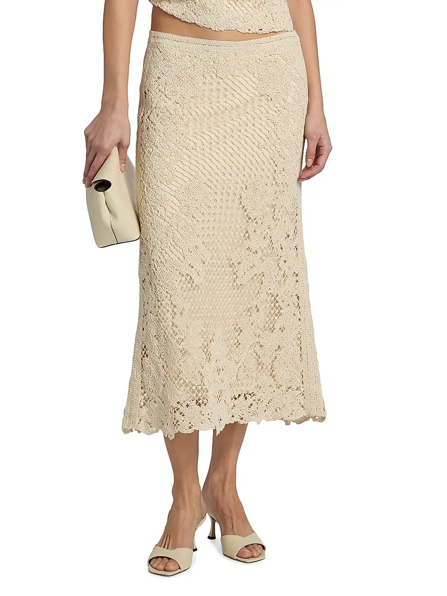 Kobi Halperin Women's Lainey Crochet Midi-Skirt | Thumbnail 3