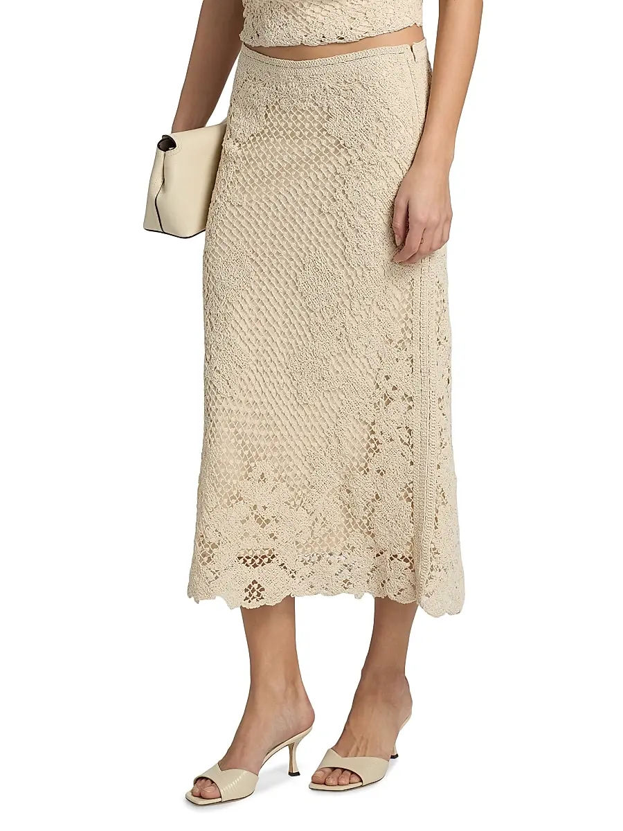 Kobi Halperin Women's Lainey Crochet Midi-Skirt | Thumbnail 4