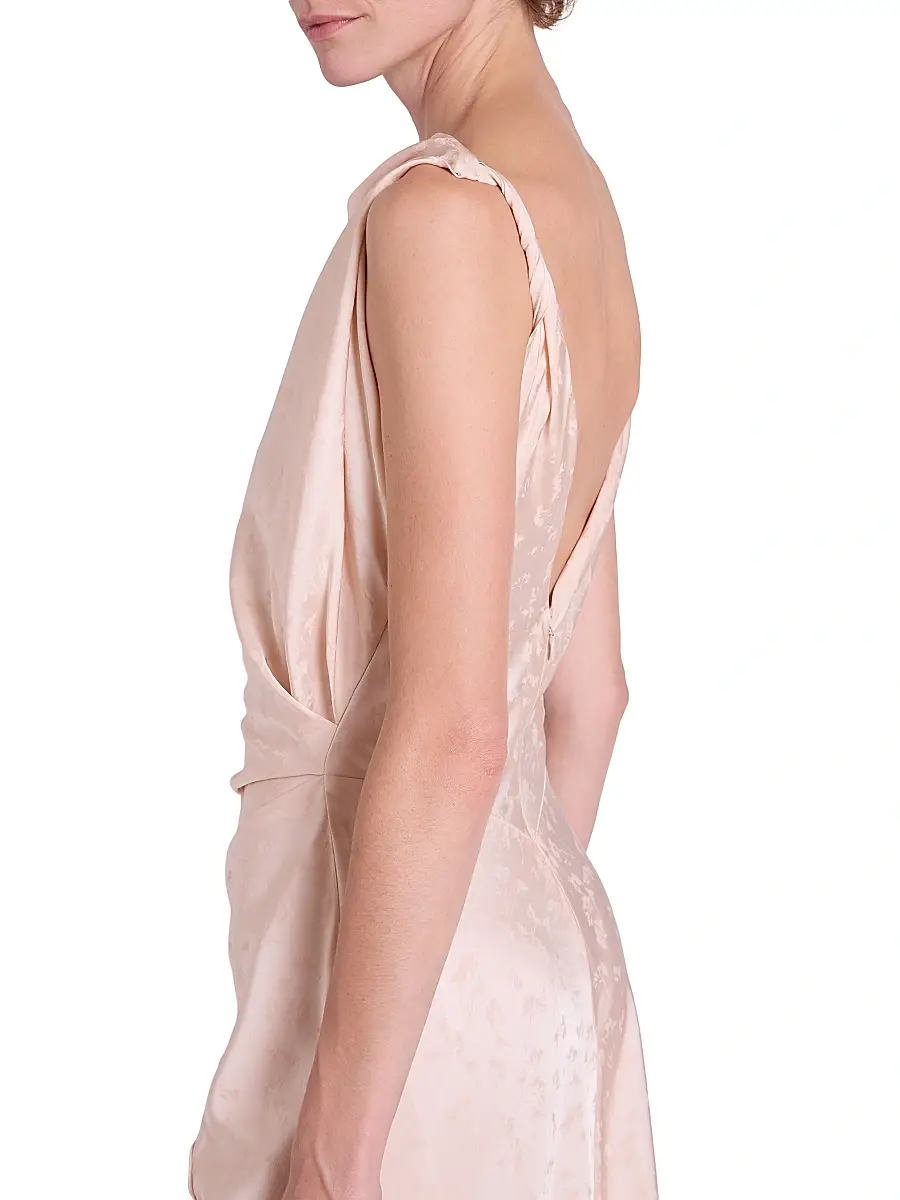 Victoria Beckham Women's Textured Satin Asymmetric Drape Gown | Thumbnail 6 Victoria Beckham Women's Textured Satin Asymmetric Drape Gown | Thumbnail 6
